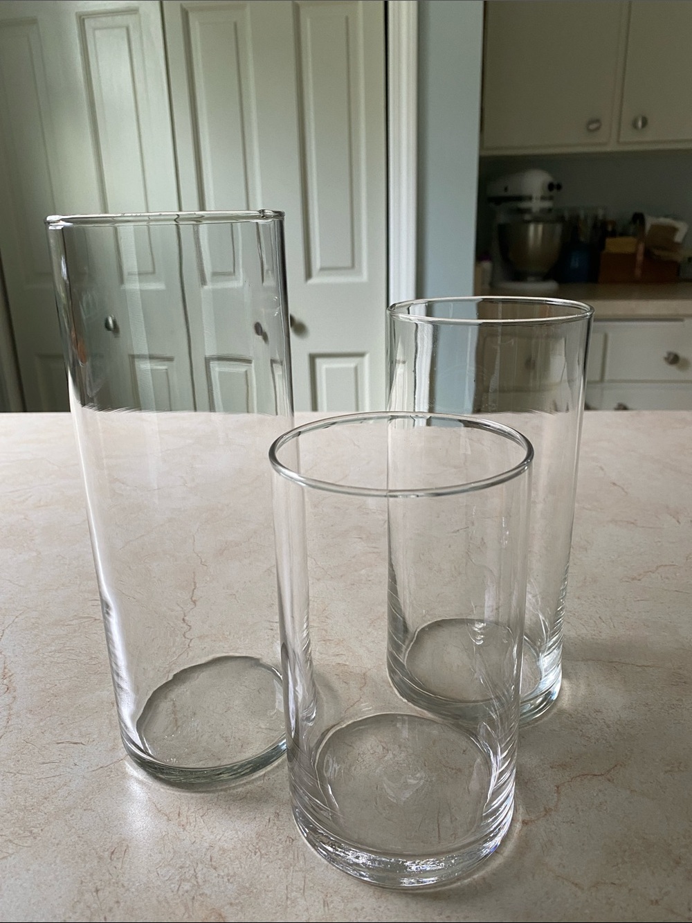 Set of 3 Tiered Cylinder Vases